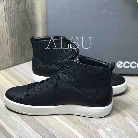 NWT ECCO Soft 8 High Top Leather Black AUTHENTIC - Picture 7 of 8
